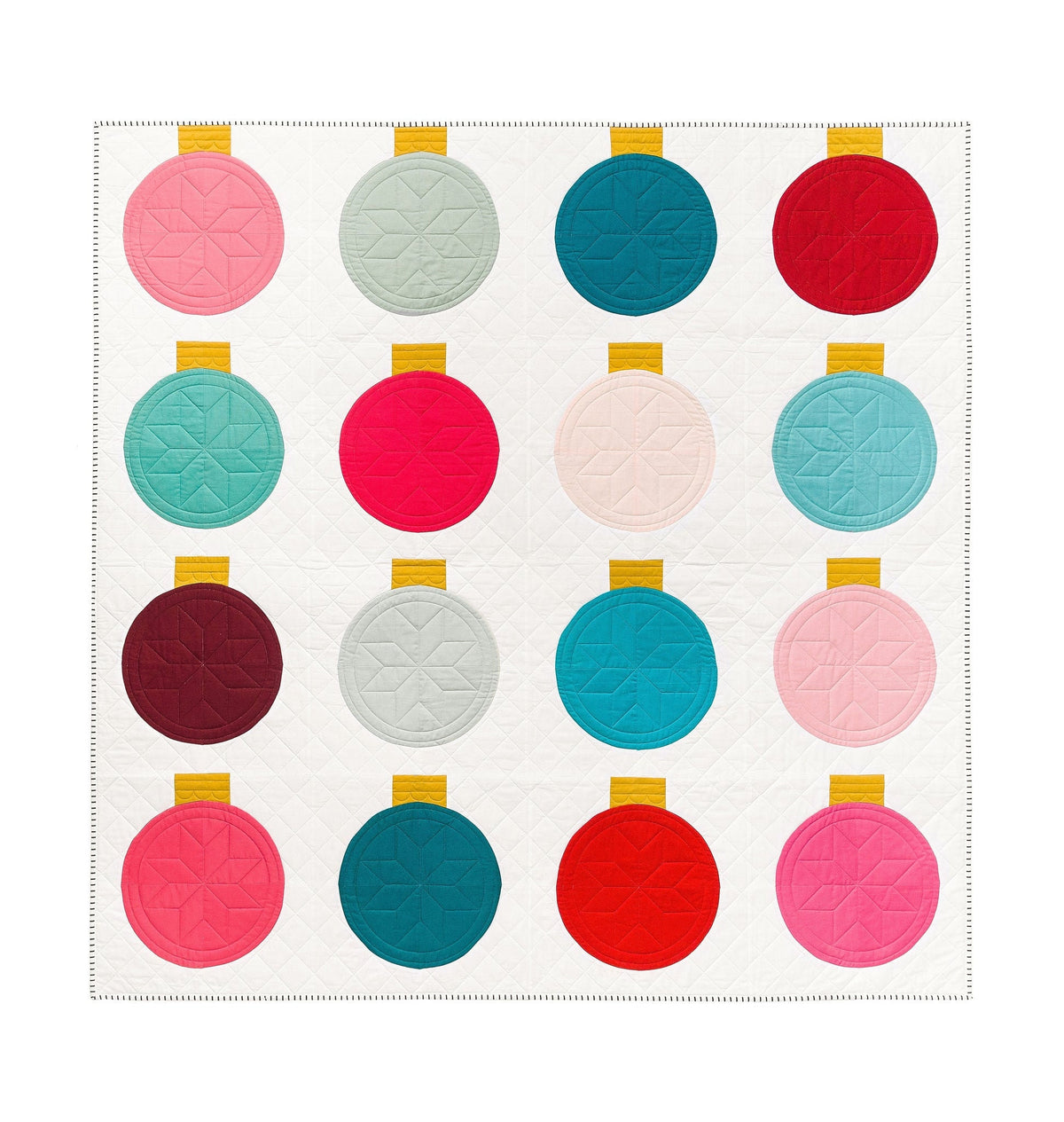 Retro Ornaments Christmas Quilt Pattern by Lo & Behold Stitchery - PAPER Pattern Modern Quilt Pattern