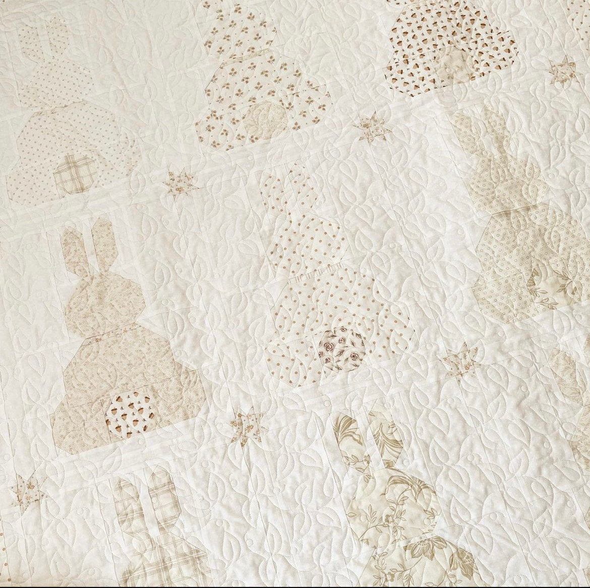 Country Bunnies Quilt Pattern by The Pattern Basket - PAPER Pattern, Spring Easter Bunny Quilt Pattern