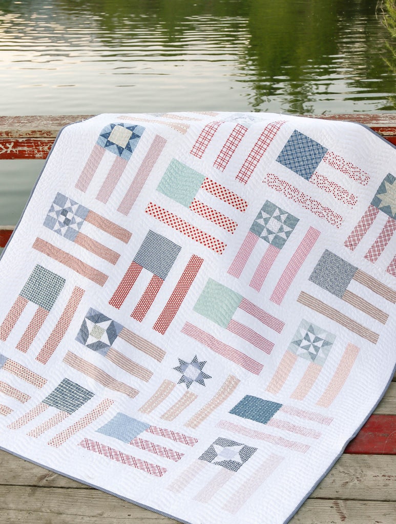 Fly the Flag Quilt Pattern by Amy Smart Diary of a Quilter - PAPER Pattern July 4th Patriotic American Flag Quilt Pattern