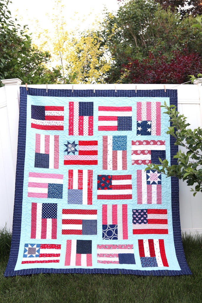Fly the Flag Quilt Pattern by Amy Smart Diary of a Quilter - PAPER Pattern July 4th Patriotic American Flag Quilt Pattern