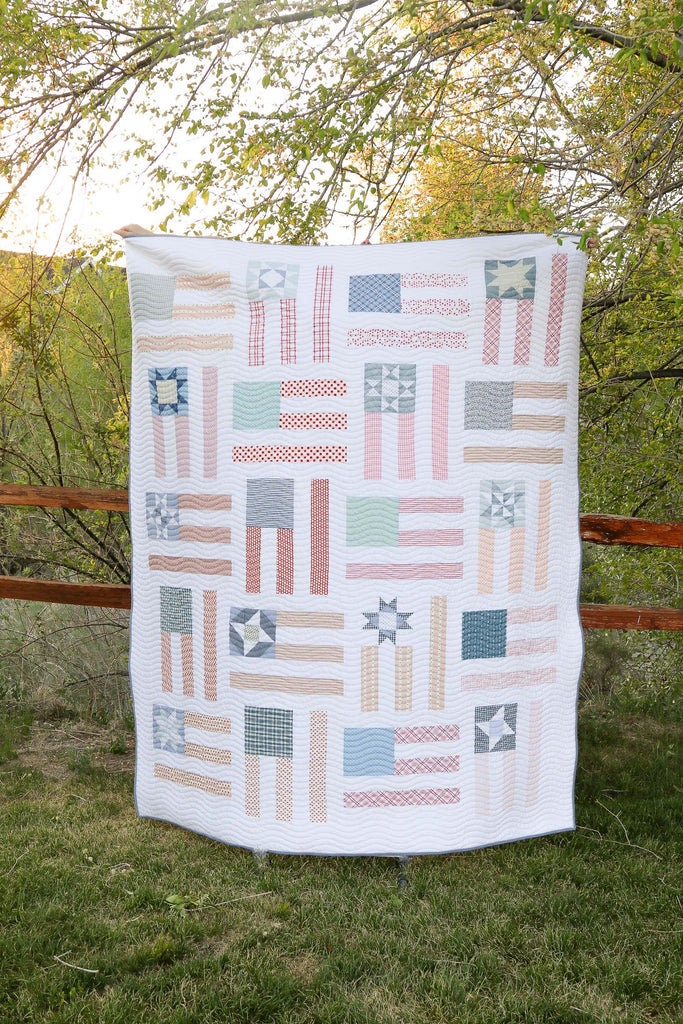 Fly the Flag Quilt Pattern by Amy Smart Diary of a Quilter - PAPER Pattern July 4th Patriotic American Flag Quilt Pattern