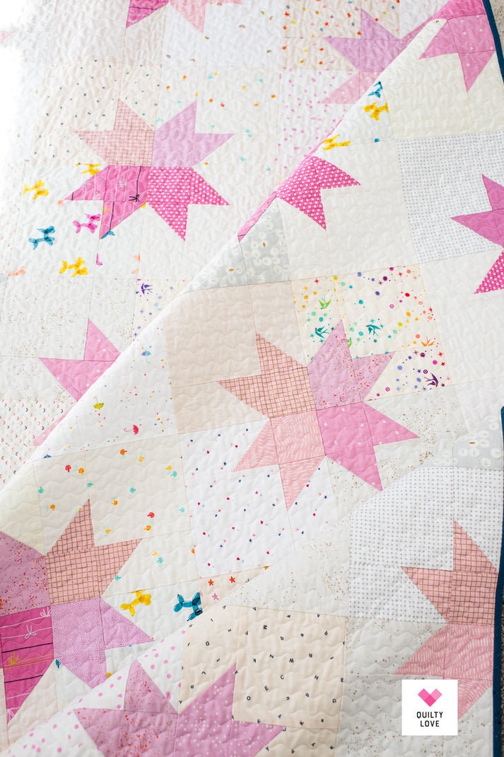 Star Pop II Quilt Pattern by The Pattern Basket - PAPER Pattern, Scrappy Quilt Pattern, Sawtooth Star Quilt Pattern, Patchwork Quilt