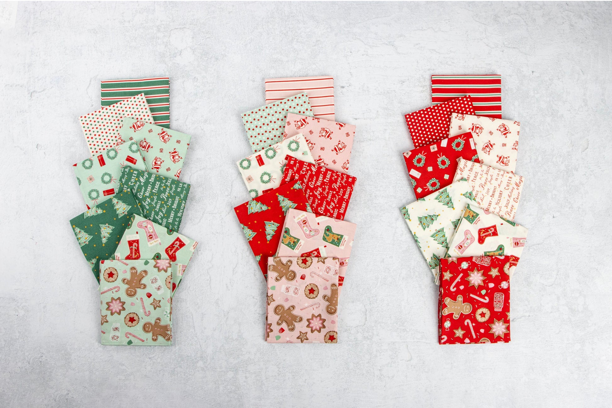 Holiday Cheer Christmas Text Words in Red by Riley Blake Cotton Quilting Fabric by the Yard, Vintage Christmas Fabric