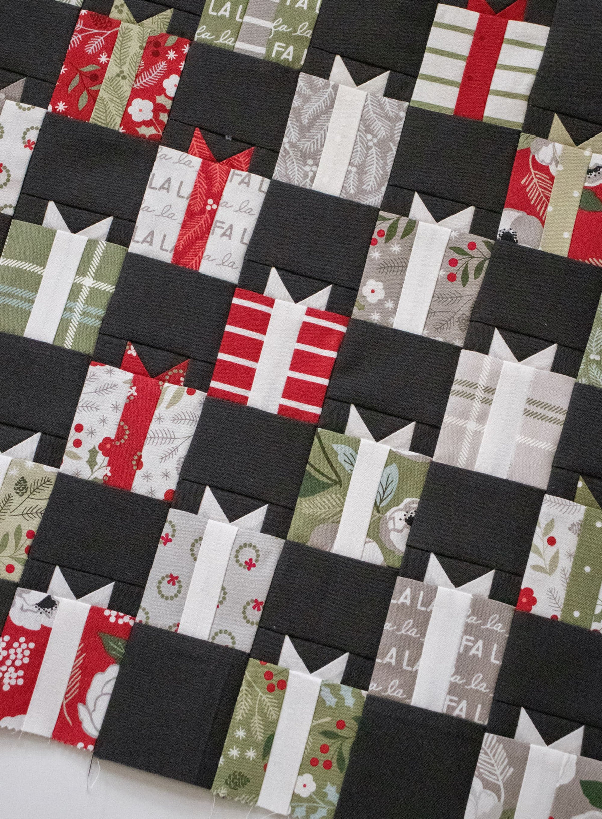Christmas Eve Dove 5186 13 Gray White Stripe by Lella Boutique for Moda Cotton Quilting Fabric Holiday Stripe Fabric by the yard