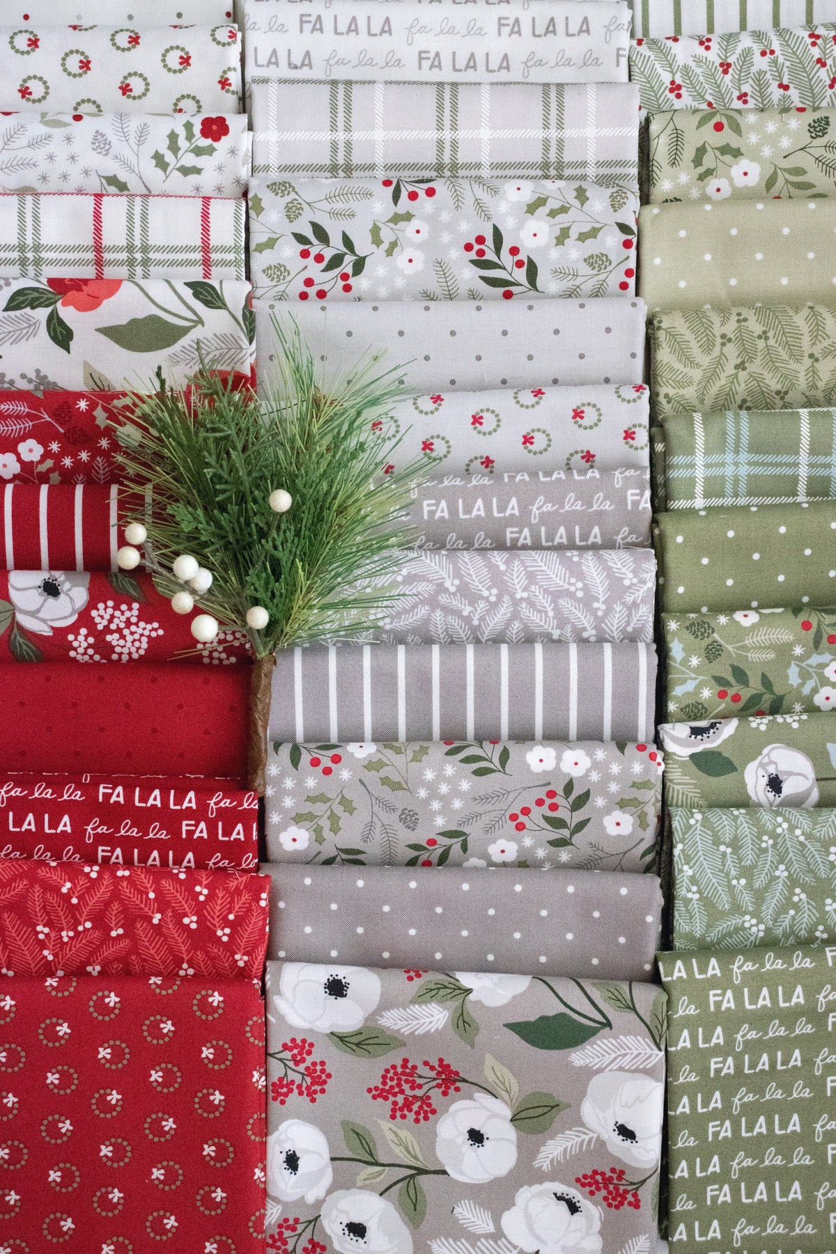 Christmas Eve Dove 5186 13 Gray White Stripe by Lella Boutique for Moda Cotton Quilting Fabric Holiday Stripe Fabric by the yard