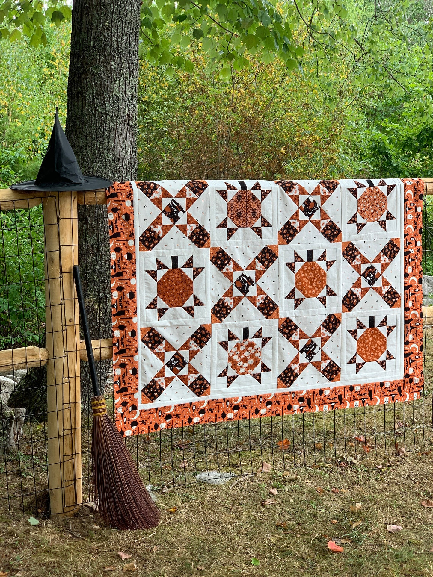 Spellbound Black Cauldron Pumpkin Halloween Fall Cotton Quilting Fabric by Sweetfire Road for Moda, Quilting Fabric by the yard