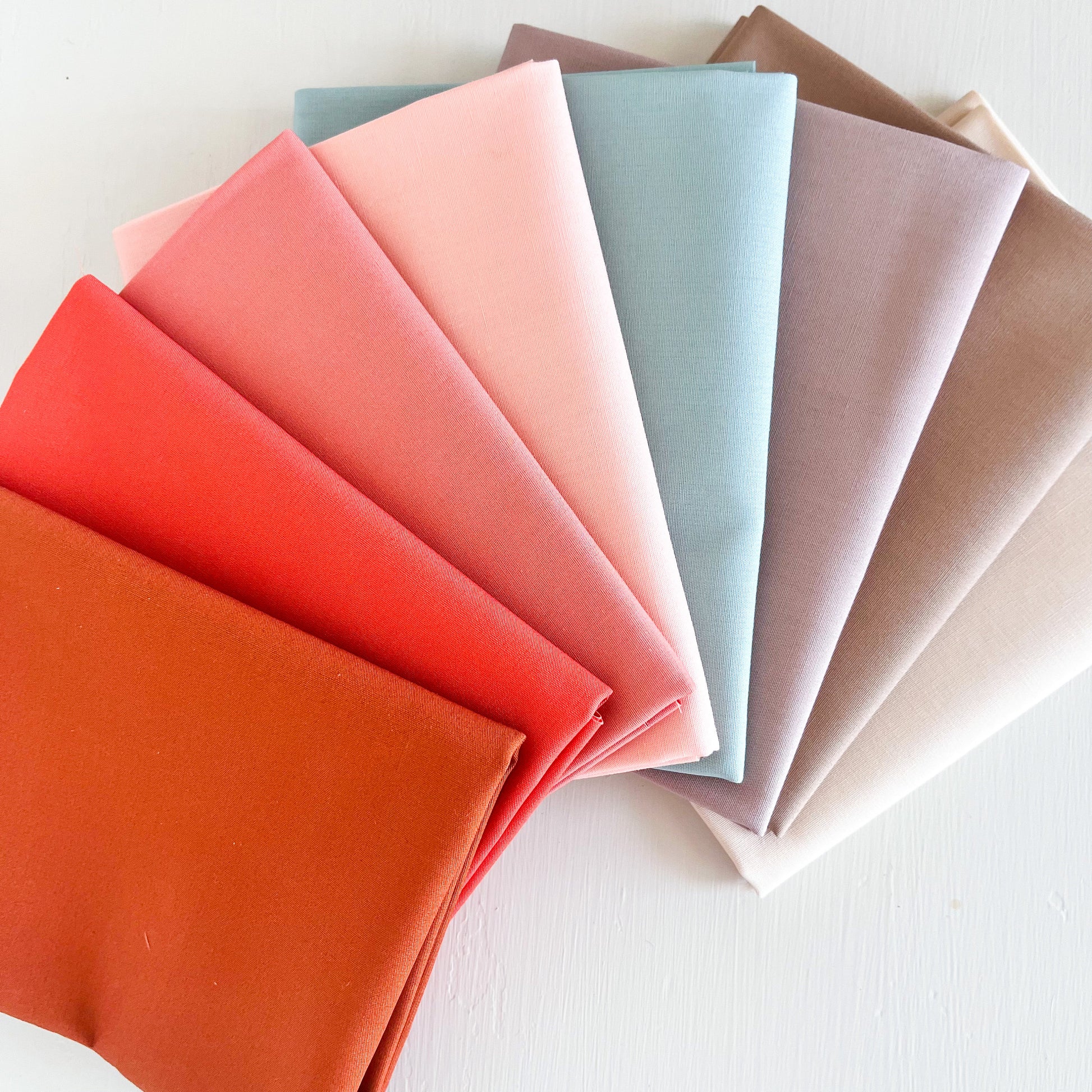 Desert Boho Neutral Muted Solid Cotton Fabric Fat Quarter Bundle by Art Gallery Half Yard Bundle