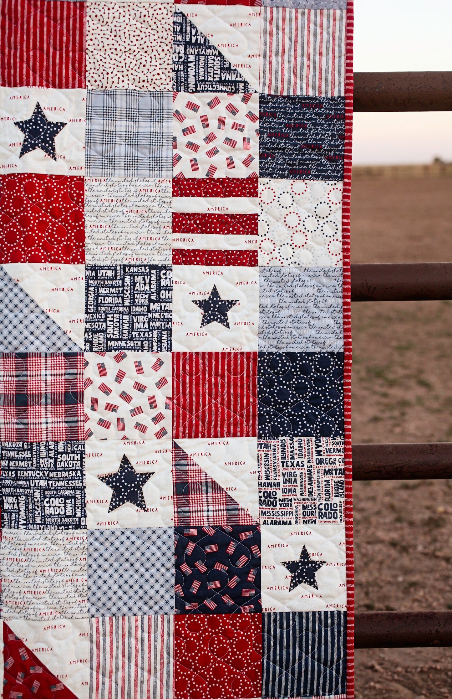 Stateside States Americana by Moda Cotton Quilting Fabric by Sweetwater Americana Flag 4th of July Fourth Quilting Fabric by the yard