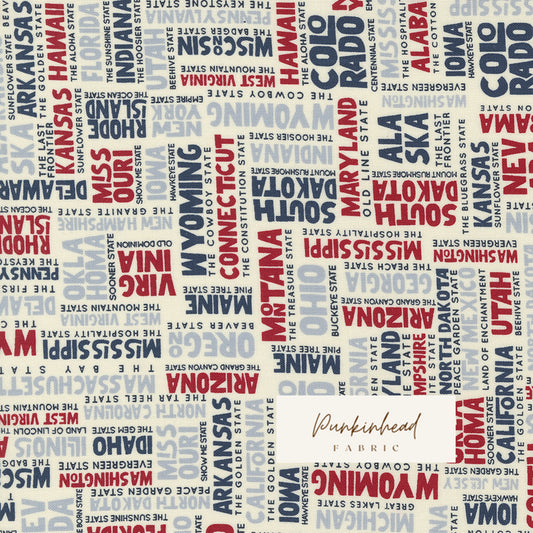 Stateside States Americana by Moda Cotton Quilting Fabric by Sweetwater Americana Flag 4th of July Fourth Quilting Fabric by the yard