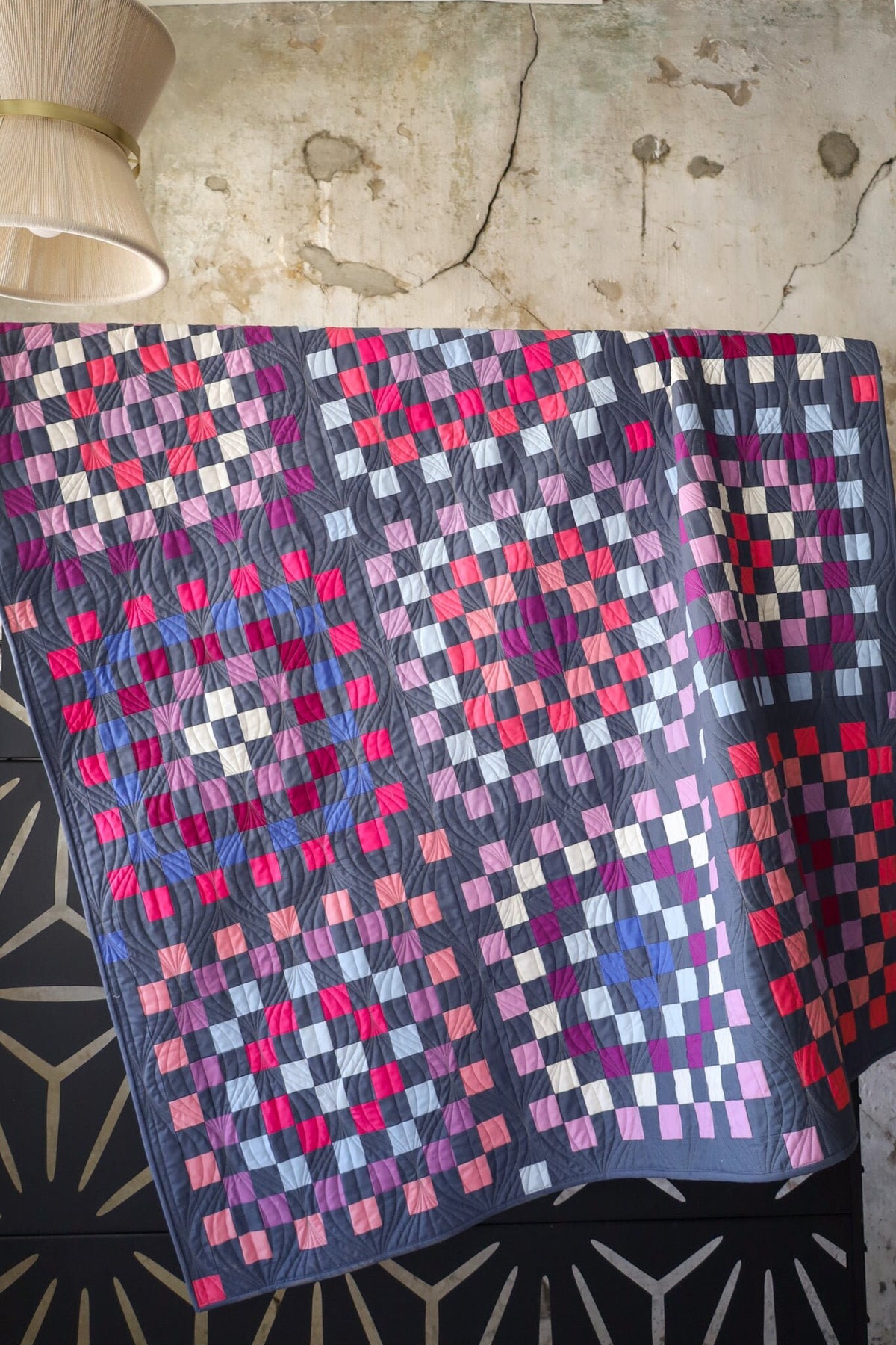 Granny Patch Quilt Pattern by Lo & Behold Stitchery PAPER Pattern Scrappy Granny Square Modern Geometric Quilt Pattern