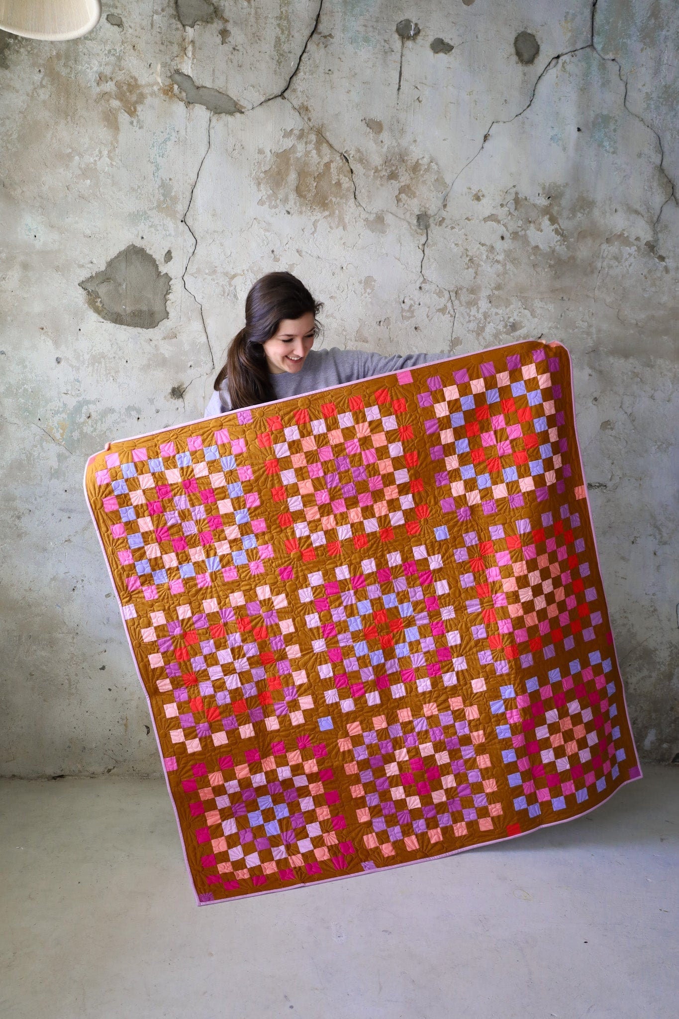 Granny Patch Quilt Pattern by Lo & Behold Stitchery PAPER Pattern Scrappy Granny Square Modern Geometric Quilt Pattern