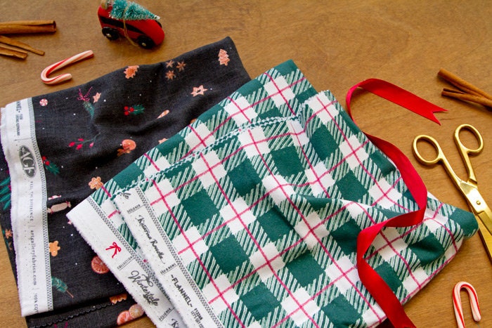 Let's Get Cozy FLANNEL from Wintertale Red Green White Christmas Holiday Plaid Flannel by Art Gallery Fabrics by the yard