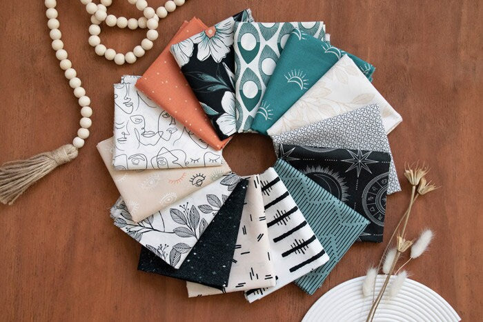 Striped Muse Laurel Daring by Art Gallery Fabrics Boho Black & White Cotton Quilting Fabric by the Yard by Sharon Holland