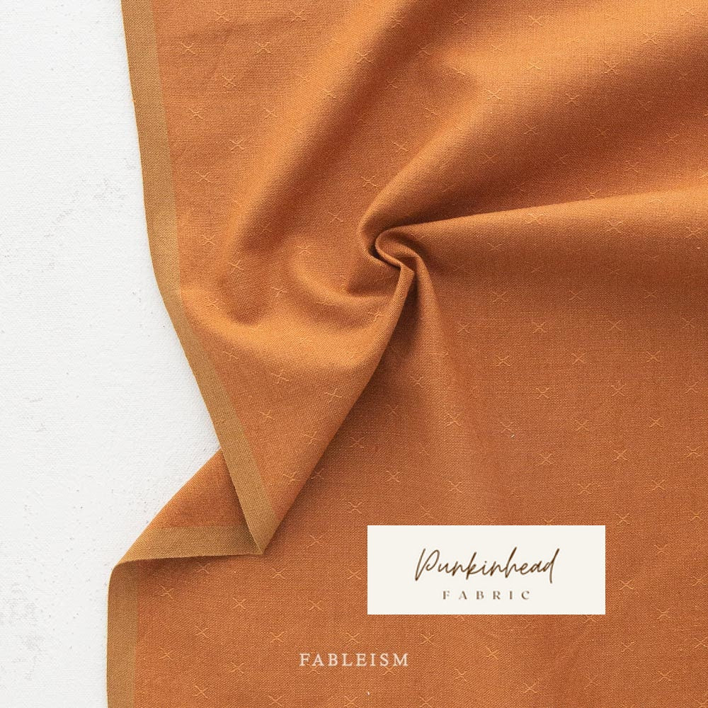 Fableism Sprout Wovens in Cider Orange Brown Copper Bronze Cotton Quilting Fabric by the Yard Linen Woven Natural Fiber