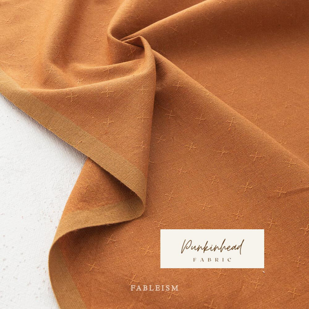 Fableism Sprout Wovens in Cider Orange Brown Copper Bronze Cotton Quilting Fabric by the Yard Linen Woven Natural Fiber