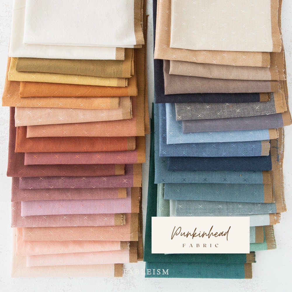Fableism Sprout Wovens in Umber Brown Copper Orange Bronze Cotton Quilting Fabric by the Yard Linen Woven Natural Fiber