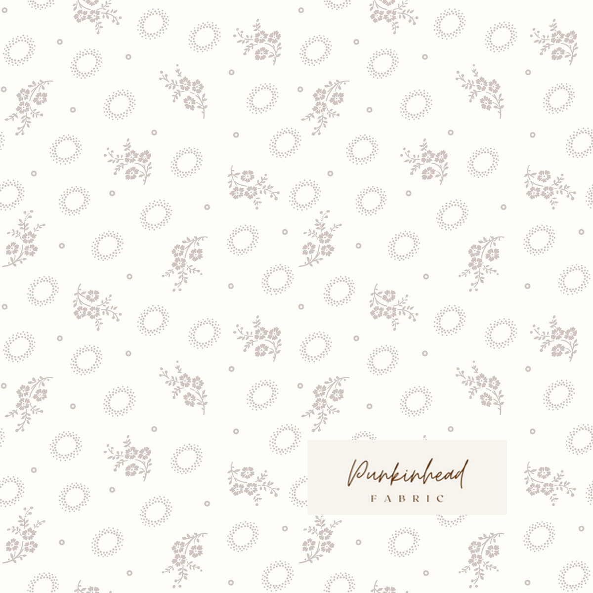Hush Hush Stem by Riley Blake Low Volume Gray White Cream Floral Cotton Quilting Fabric by the Yard