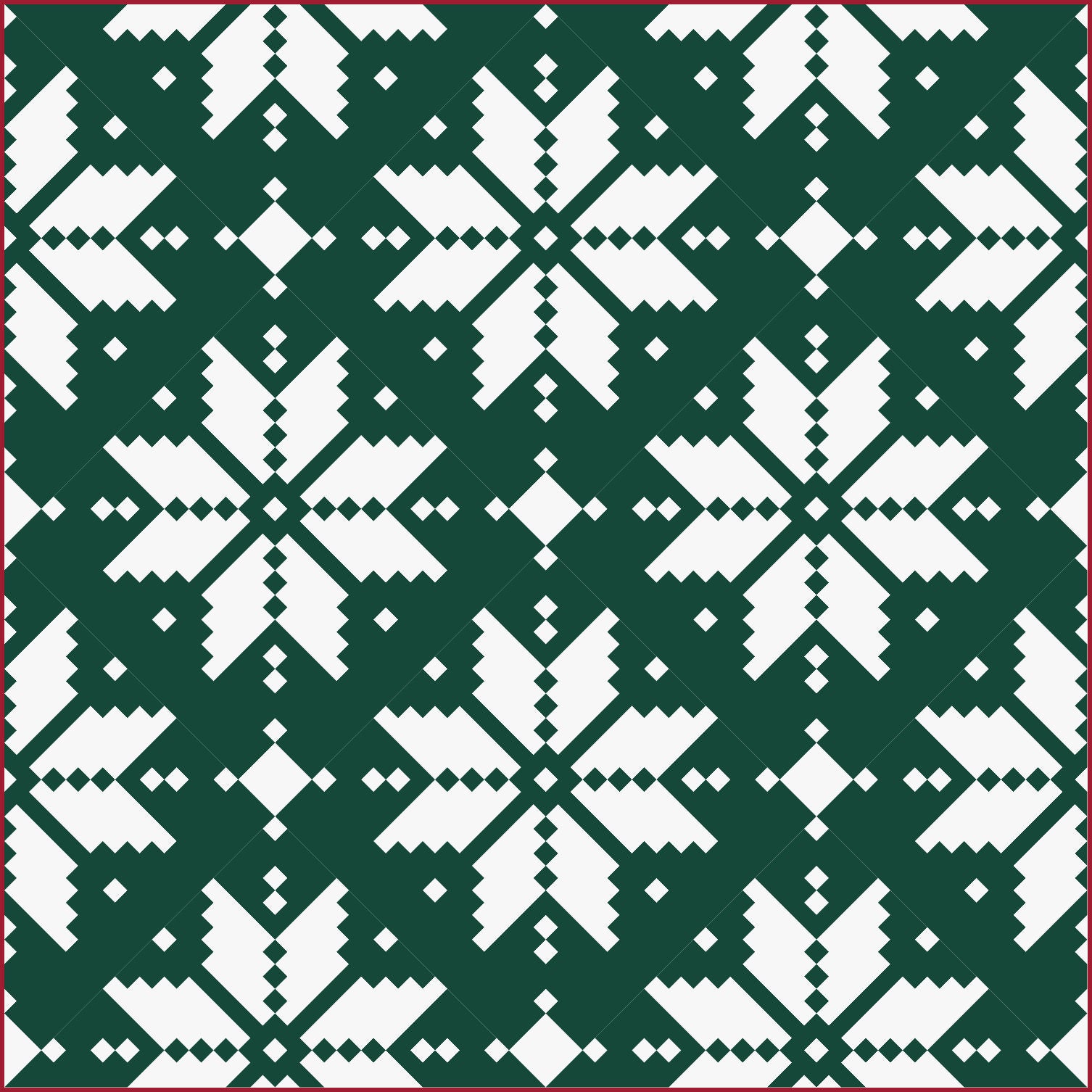 Knitted Star Quilt Kit Juniper Green and White by Lo & Behold Stitchery - PAPER Pattern Christmas Sweater Modern Quilt Pattern