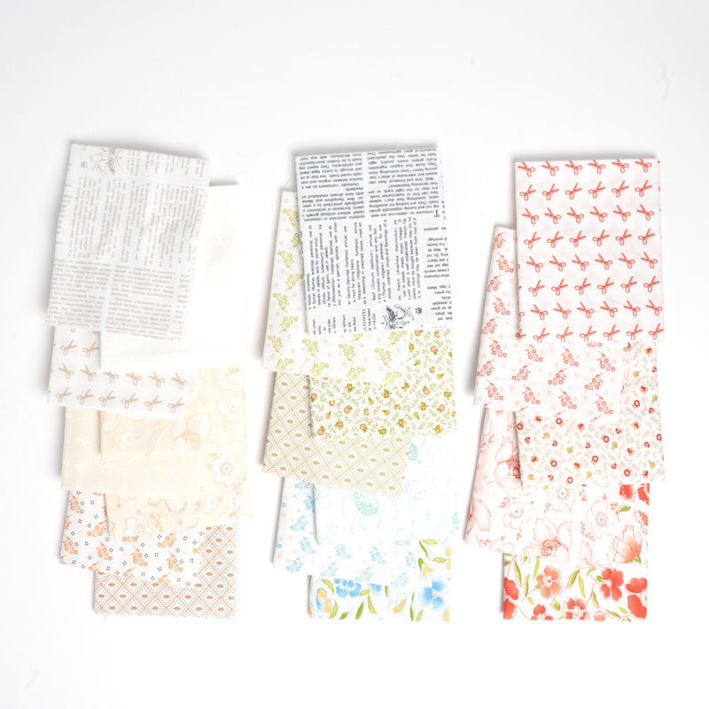Linen Cupboard Fat Quarter Bundle by Fig Tree for Moda Low Volume Vintage Floral Cotton Quilting Fabric by the Yard 20 Fat Quarters