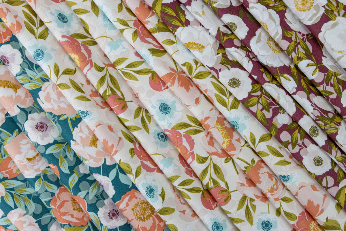 Blossom Lane Fat Quarter Bundle by Riley Blake Floral Spring Summer Boho Cotton Quilting Fabric by the Yard