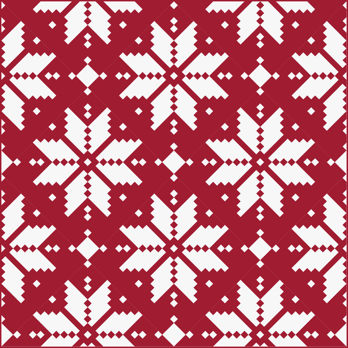 Knitted Star Quilt Kit Red and White by Lo & Behold Stitchery - PAPER Pattern Christmas Sweater Modern Quilt Pattern