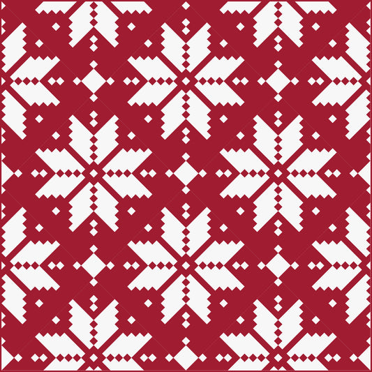 Knitted Star Quilt Kit Red and White by Lo & Behold Stitchery - PAPER Pattern Christmas Sweater Modern Quilt Pattern