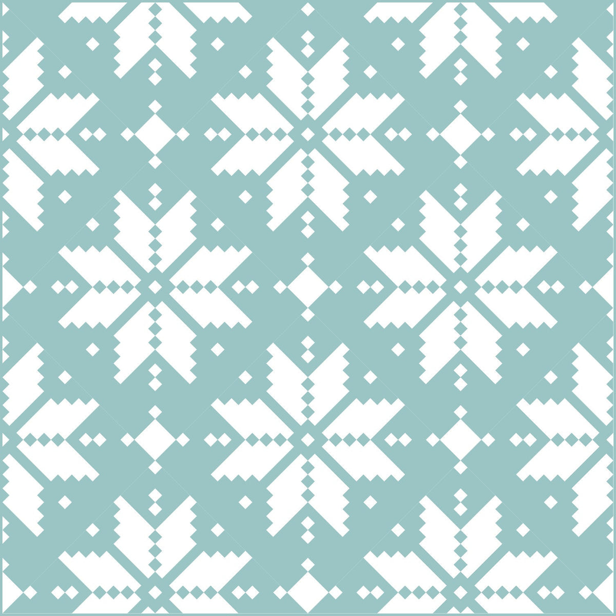 Knitted Star Quilt Kit Aqua Blue Green and White by Lo & Behold Stitchery - PAPER Pattern Christmas Sweater Modern Quilt Pattern