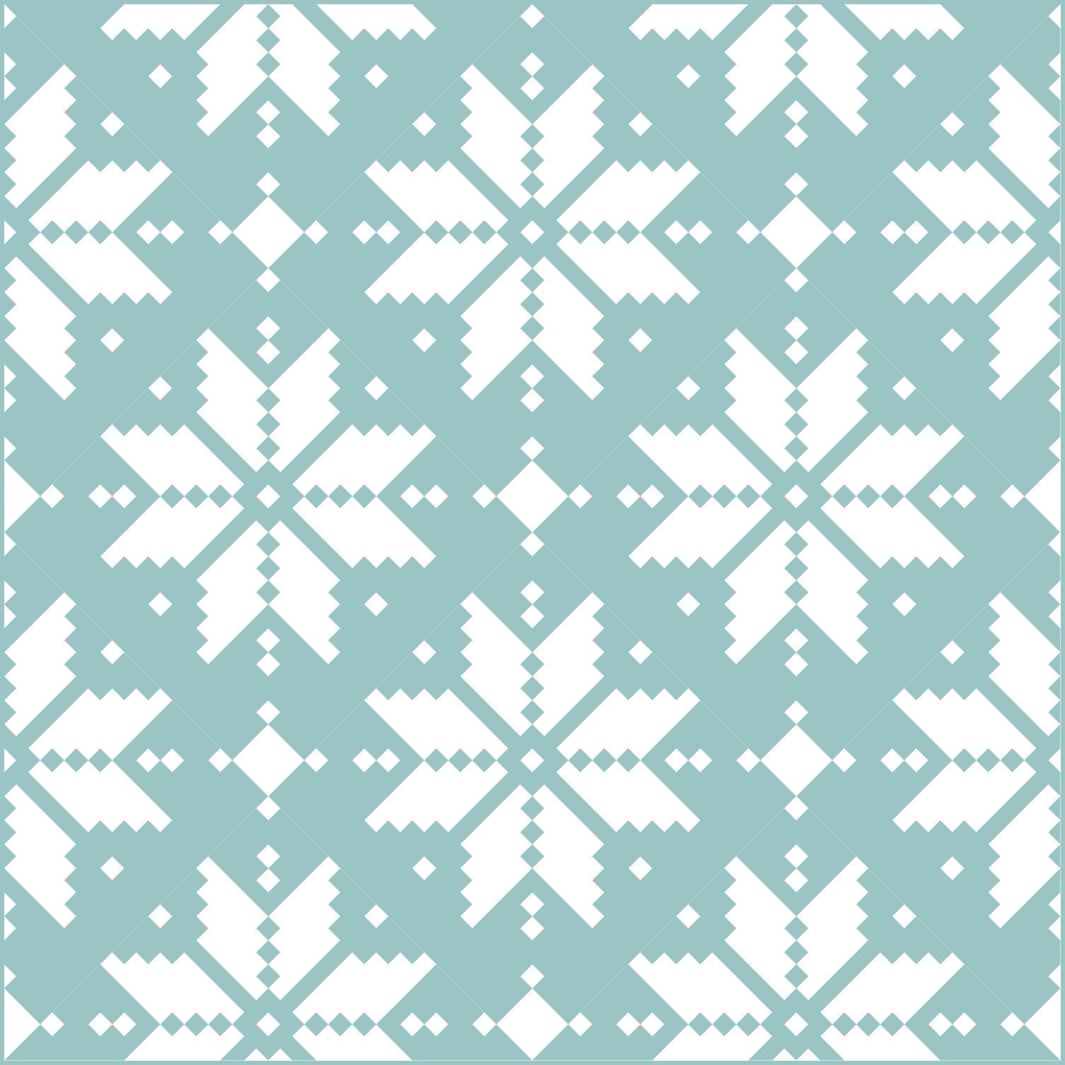 Knitted Star Quilt Kit Aqua Blue Green and White by Lo & Behold Stitchery - PAPER Pattern Christmas Sweater Modern Quilt Pattern