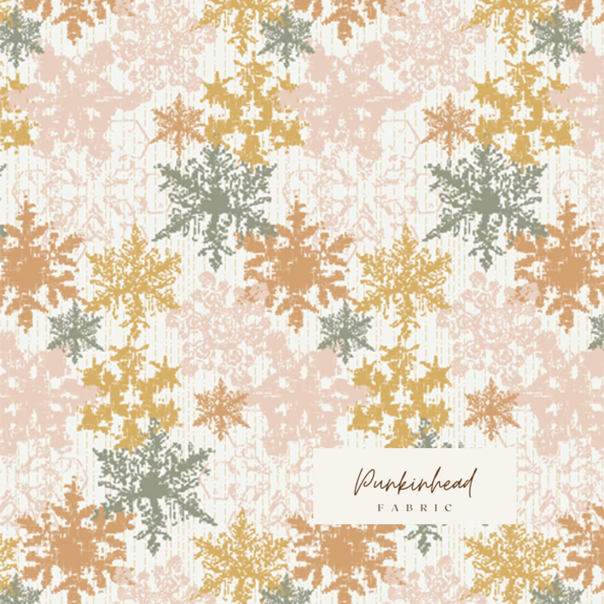 Snow Globe from Juniper by Sharon Holland Art Gallery Fabrics Snowflake Gold Green Cream Christmas Winter Woodland Cotton Quilting Fabric