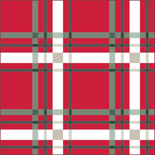 Upscale Plaid Christmas Quilt Kit by Lo & Behold Stitchery Paper Pattern, Modern Quilt Pattern
