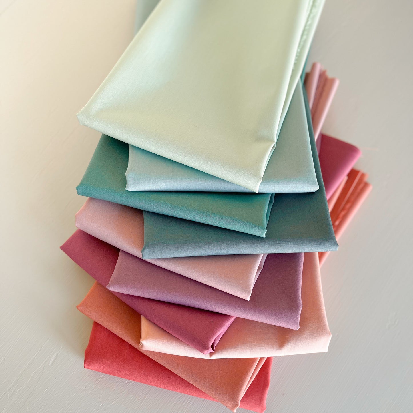 Ombré Temperature Neutral Rainbow Quilt Blanket Solid Cotton Fabric Bundle by Art Gallery Fabrics Half Yard One Yard Bundle
