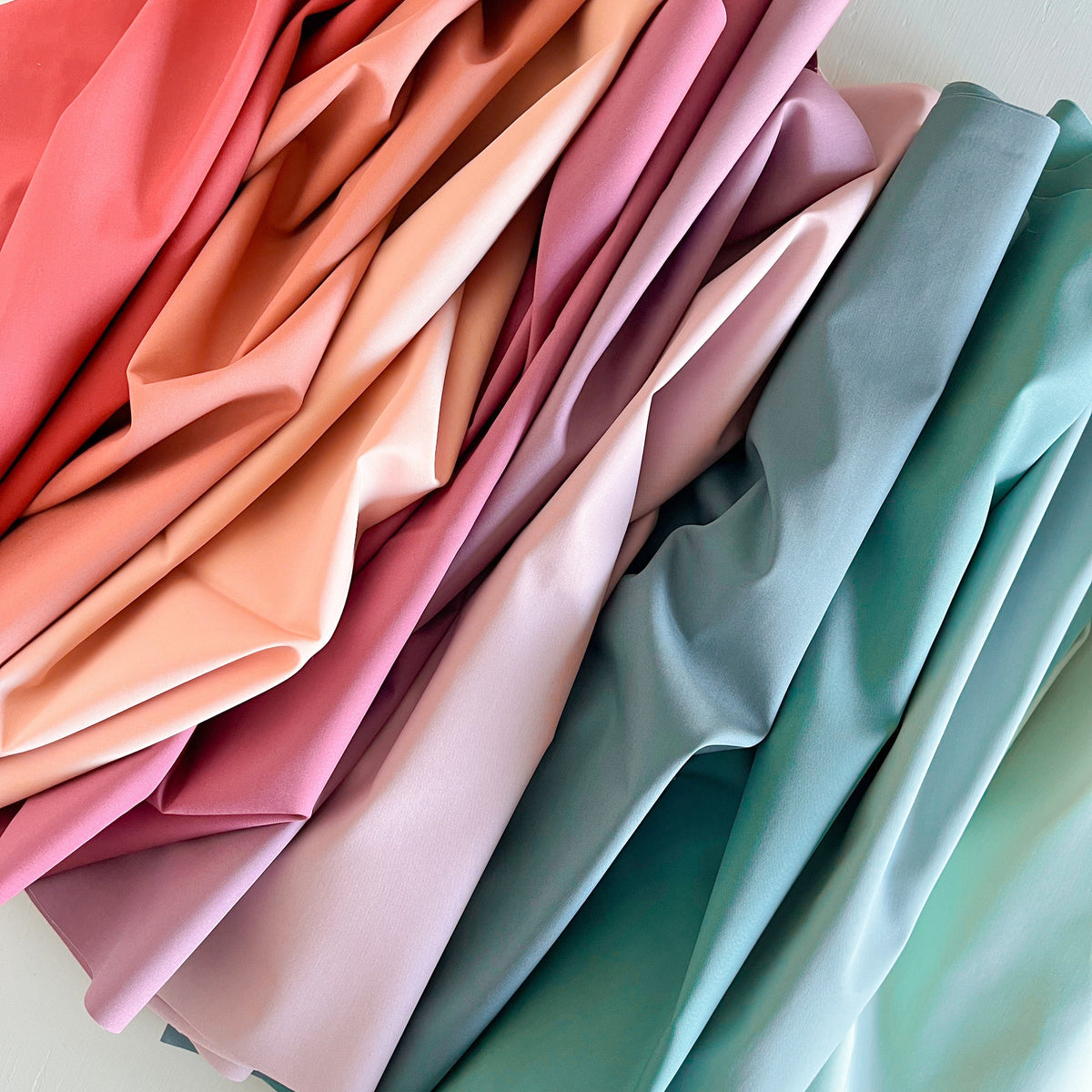 Ombré Temperature Neutral Rainbow Quilt Blanket Solid Cotton Fabric Bundle by Art Gallery Fabrics Half Yard One Yard Bundle