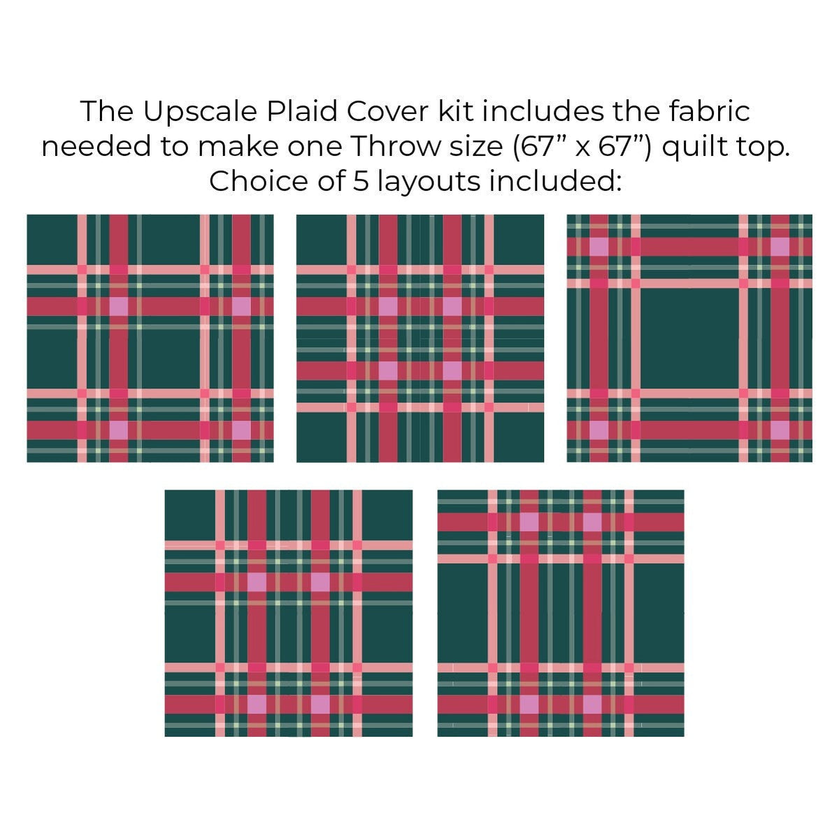Upscale Plaid Quilt Pattern by Lo & Behold Stitchery - PAPER Pattern, Christmas Quilt Pattern, Modern Quilt Pattern
