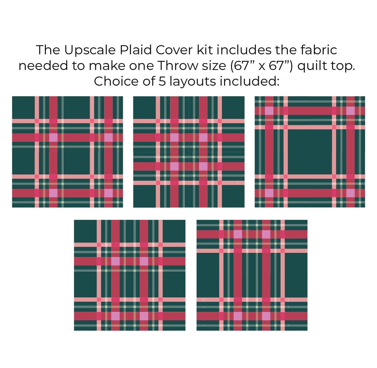 Upscale Plaid Fall Halloween Black Gray Orange Quilt Kit by Lo & Behold Stitchery Paper Pattern, Modern Quilt Pattern
