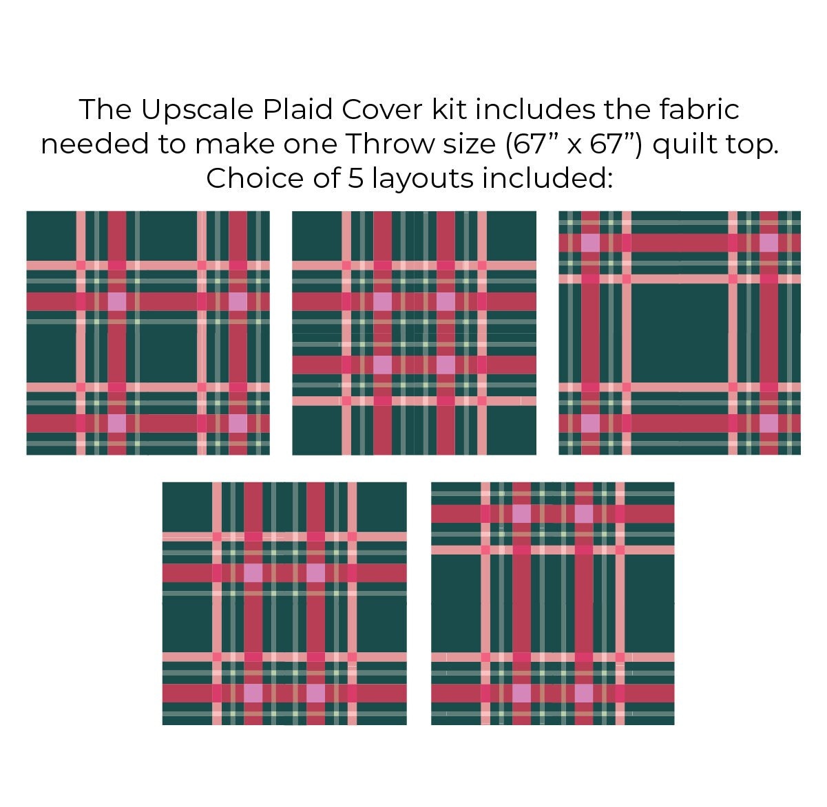 Upscale Plaid Ivy League Navy Blue Rust Orange Quilt Kit by Lo & Behold Stitchery Paper Pattern, Modern Quilt Pattern
