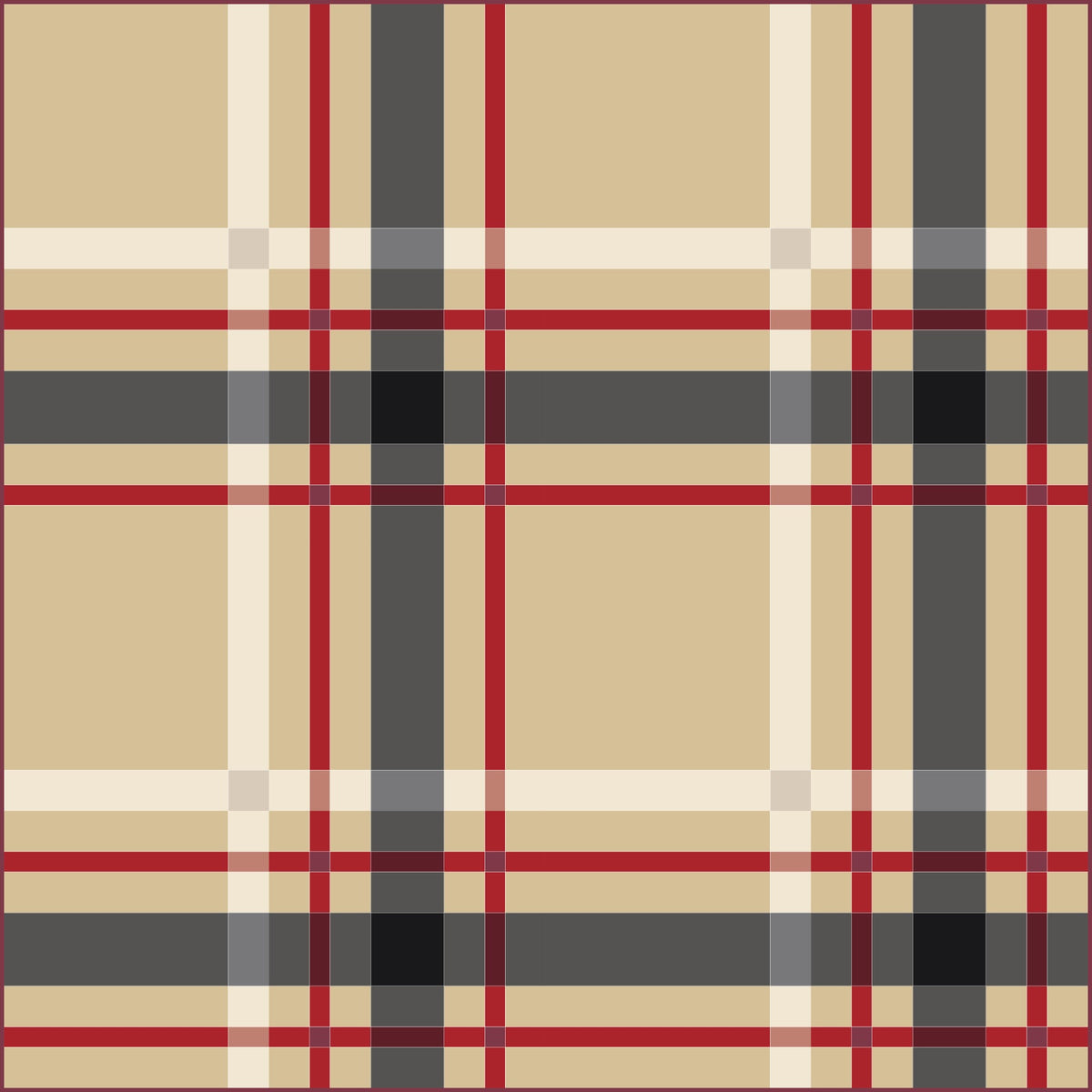 Upscale Plaid Neutral Tan Red White Black Fall Autumn Christmas Quilt Kit by Lo & Behold Stitchery Paper Pattern, Modern Quilt Pattern