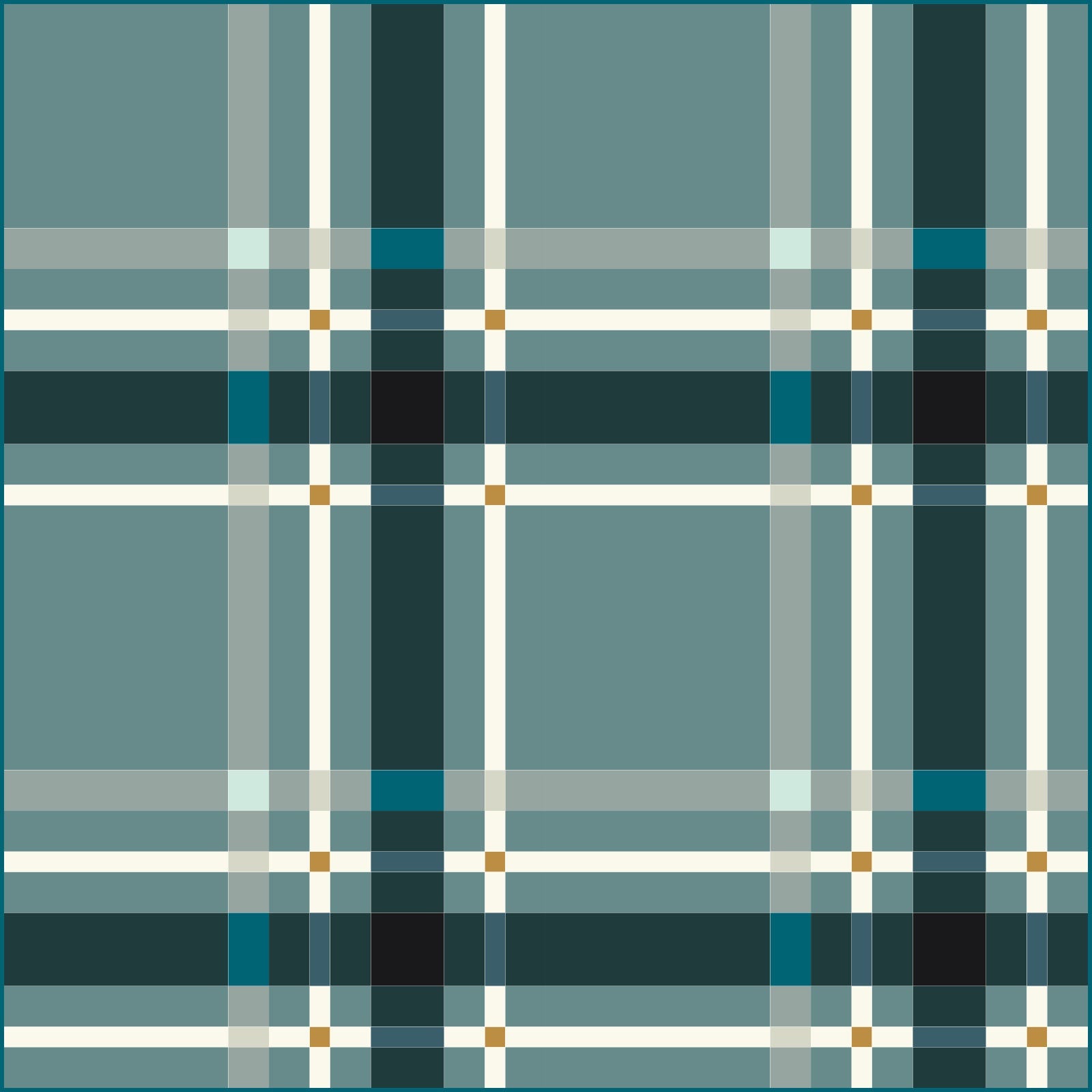 Upscale Plaid Blue Green Quilt Kit by Lo & Behold Stitchery Paper Pattern, Modern Quilt Pattern
