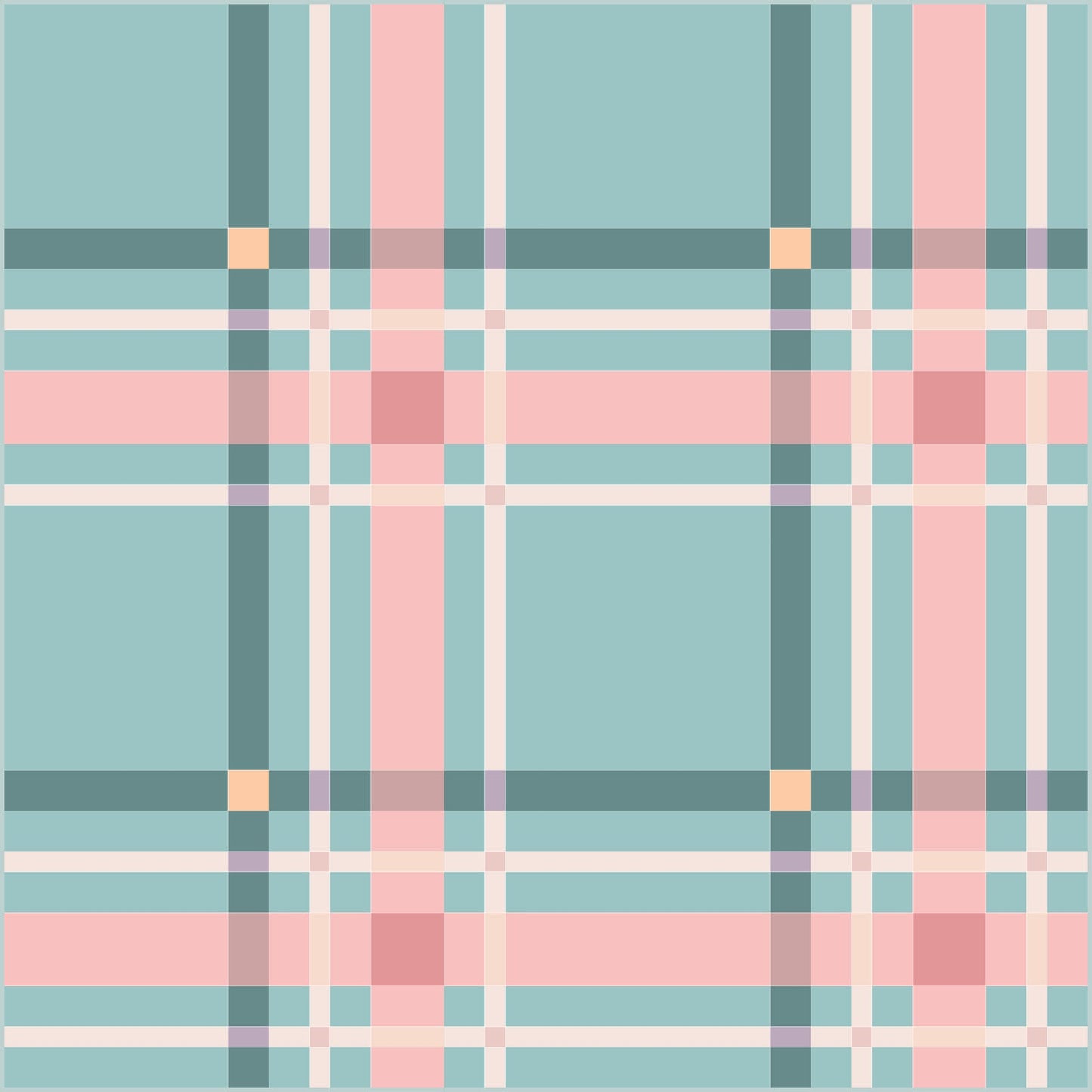 Upscale Plaid Spring Pink Blue Aqua Quilt Kit by Lo & Behold Stitchery Paper Pattern, Modern Quilt Pattern