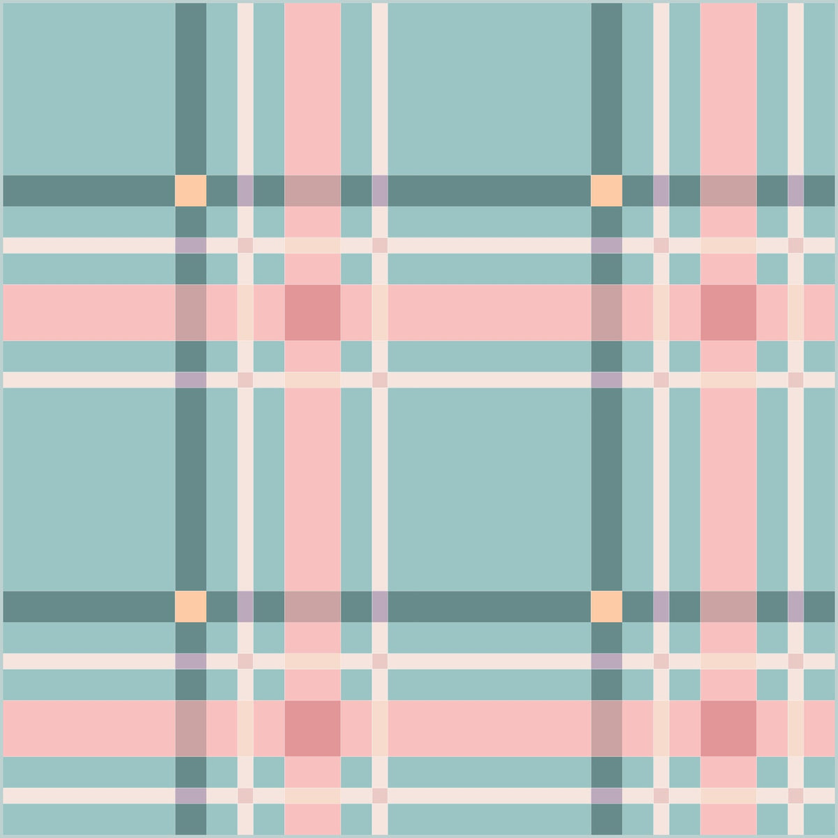 Upscale Plaid Spring Pink Blue Aqua Quilt Kit by Lo & Behold Stitchery Paper Pattern, Modern Quilt Pattern