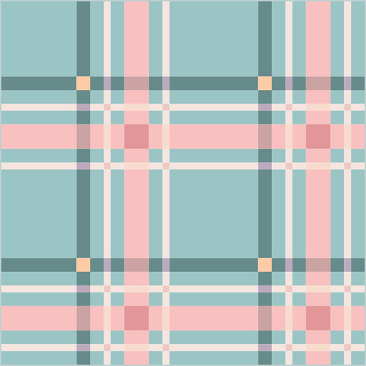 Upscale Plaid Spring Pink Blue Aqua Quilt Kit by Lo & Behold Stitchery Paper Pattern, Modern Quilt Pattern