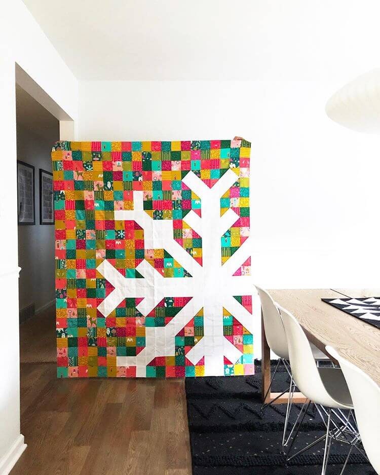 Snowflake Quilt Pattern by Modern Handcraft - PAPER Pattern Christmas Winter Holiday Modern Quilt Pattern