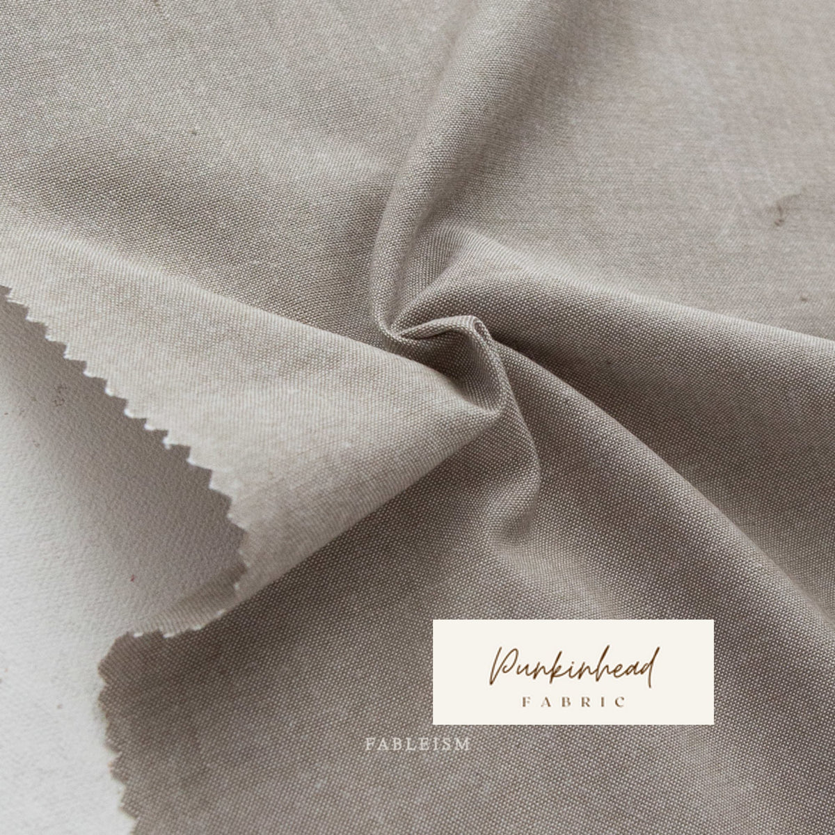 Fableism Everyday Chambray in Twiggy Beige Gray Tan Taupe Brown Cotton Bamboo Linen Woven Natural Fiber Quilting Fabric by Yard