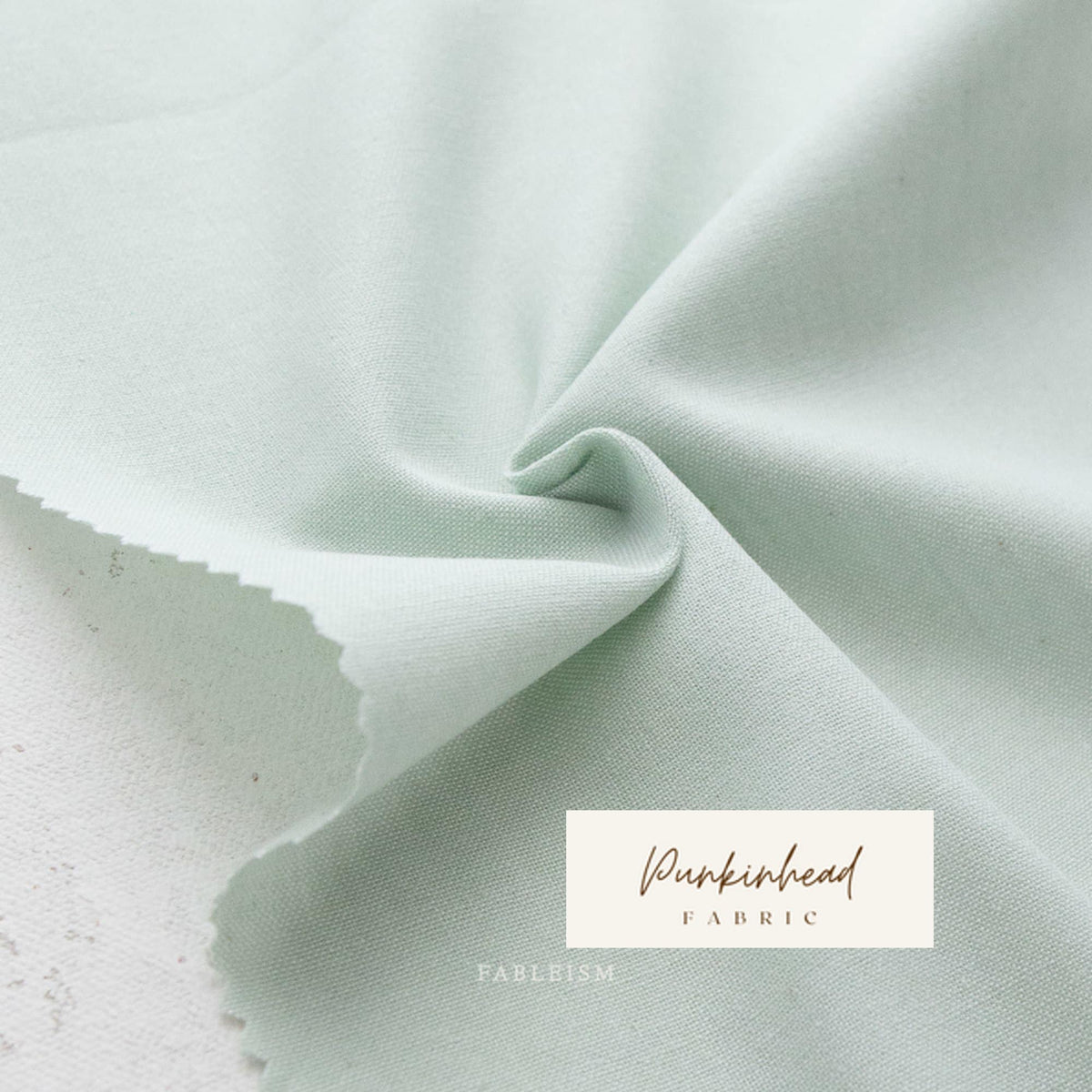 Fableism Everyday Chambray in Spearmint Pale Light Green Mint Cotton Bamboo Linen Woven Natural Fiber Quilting Fabric by Yard