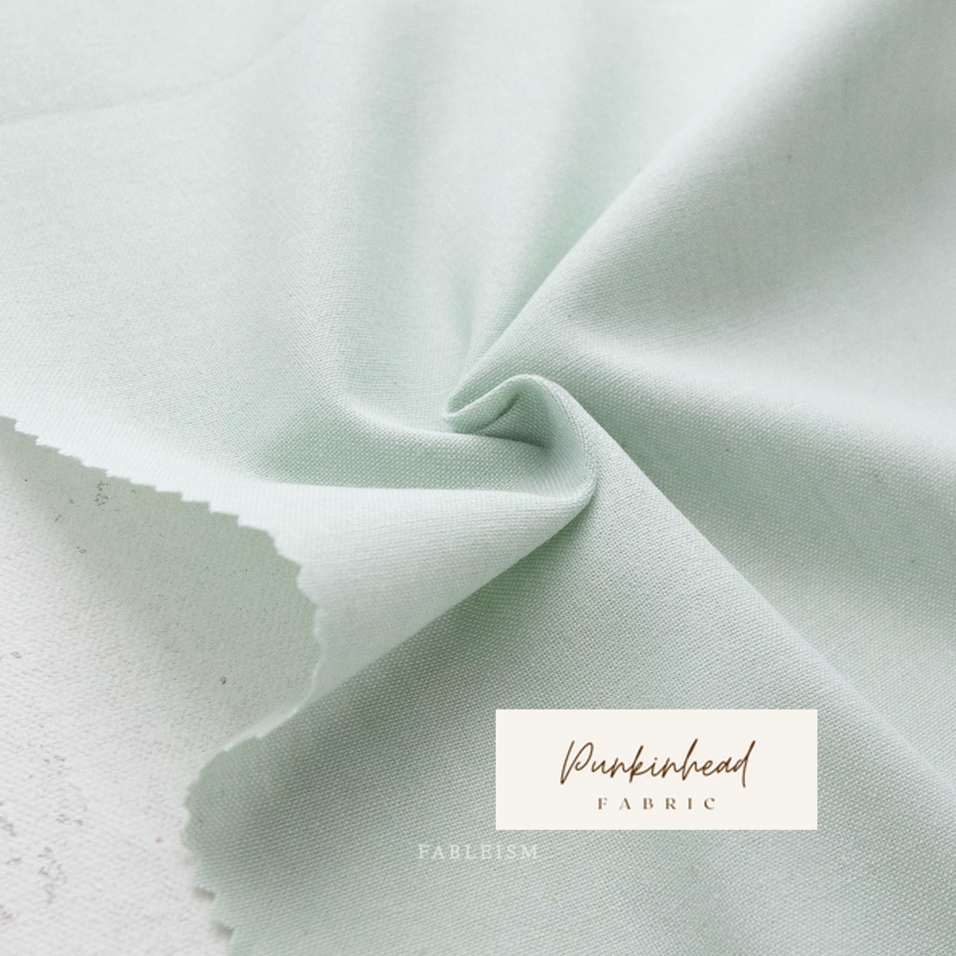 Fableism Everyday Chambray in Spearmint Pale Light Green Mint Cotton Bamboo Linen Woven Natural Fiber Quilting Fabric by Yard