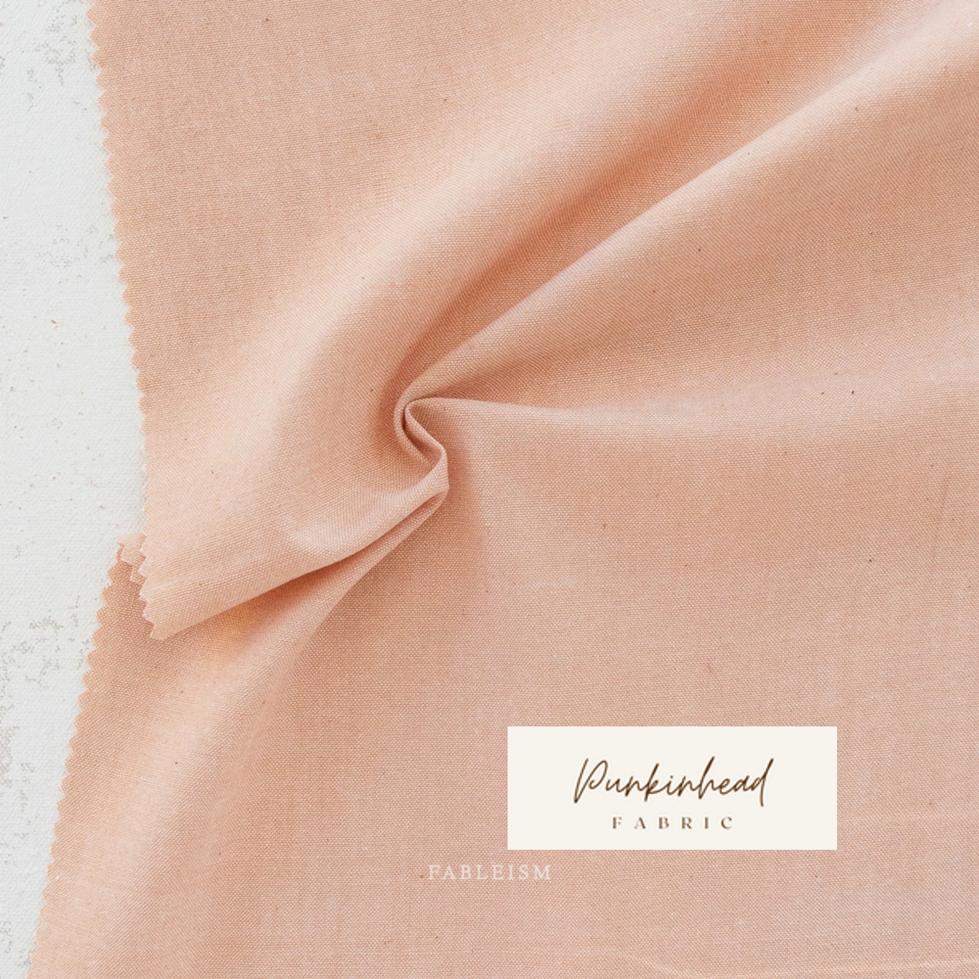 Fableism Everyday Chambray in Merit Pink Rose Peach Cotton Bamboo Linen Woven Natural Fiber Quilting Fabric by Yard
