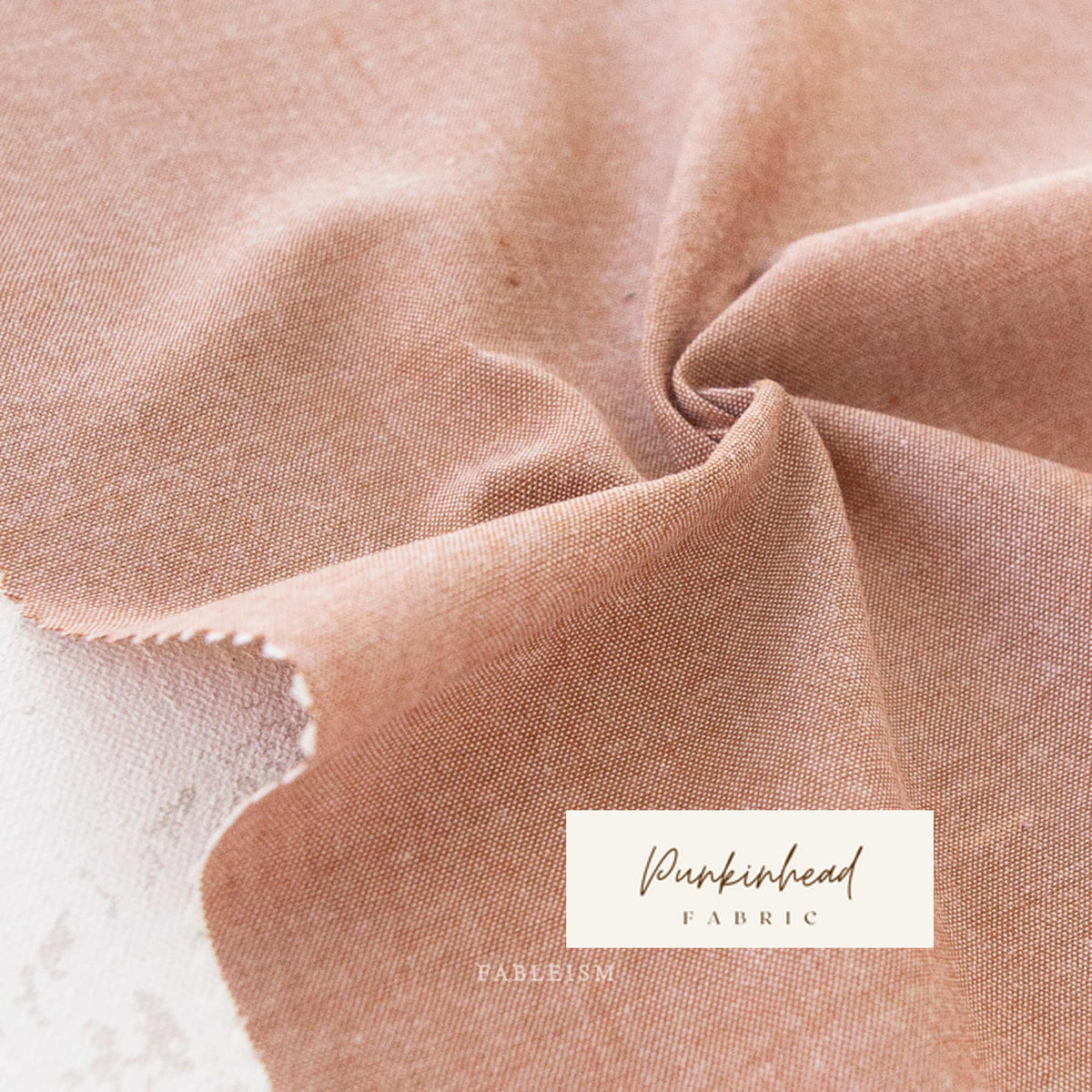 Fableism Everyday Chambray in Graham Brown Taupe Tan Beige Pink Peach Cotton Bamboo Linen Woven Natural Fiber Quilting Fabric by Yard