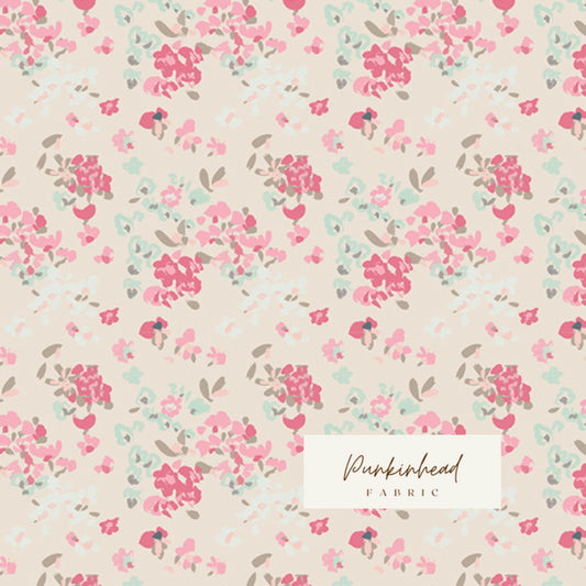 Vintage Florets from Le Vintage Chic by Art Gallery Fabrics Mint Green Aqua Pink Small Floral Baby Girl Cotton Quilt Fabric by the Yard