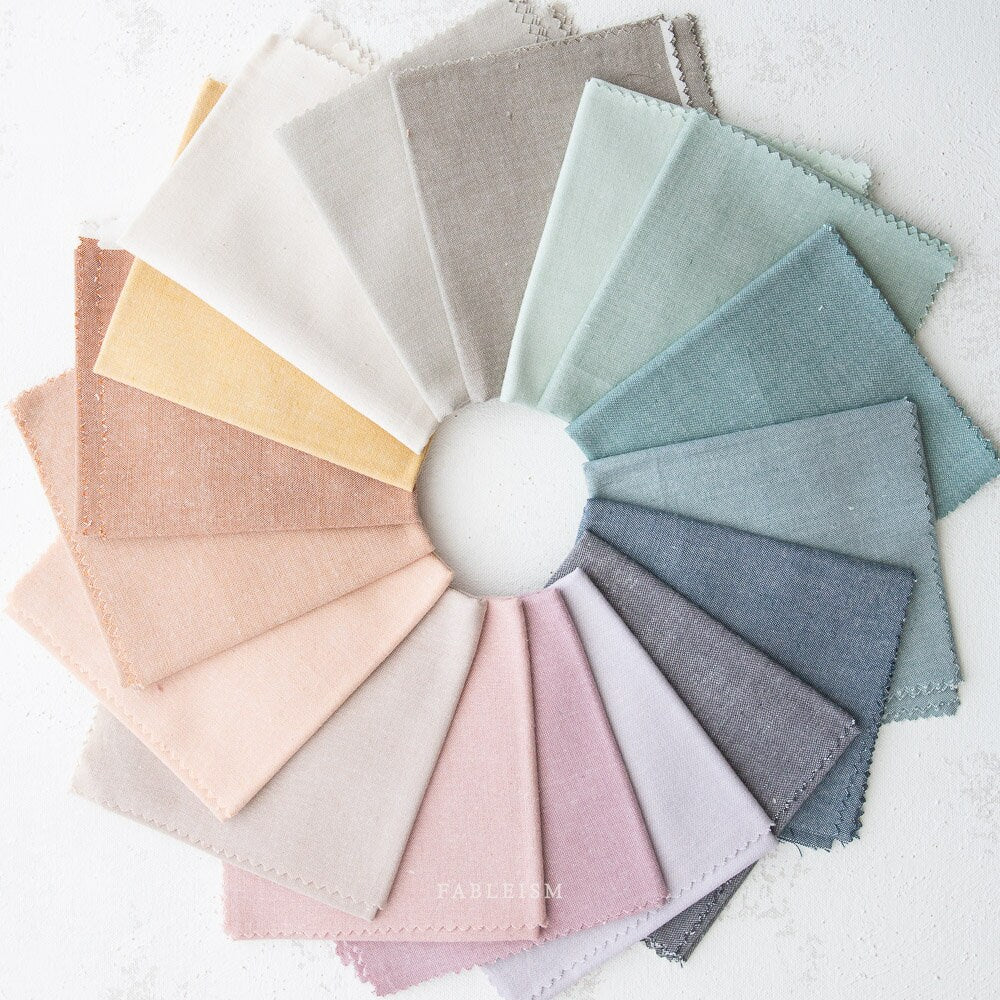 Fableism Everyday Chambray in Clay Pot Brown Taupe Tan Beige Pink Peach Cotton Bamboo Linen Woven Natural Fiber Quilting Fabric by Yard