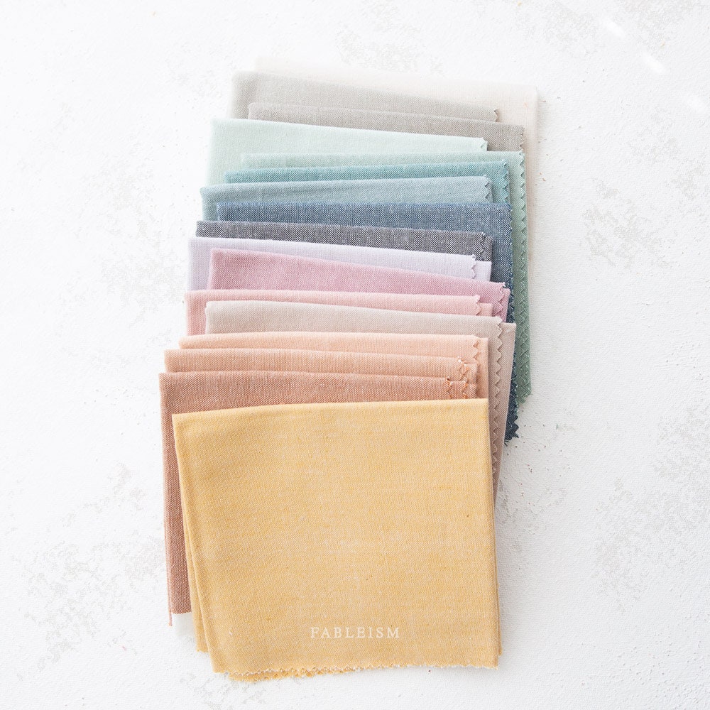 Fableism Everyday Chambray in Clay Pot Brown Taupe Tan Beige Pink Peach Cotton Bamboo Linen Woven Natural Fiber Quilting Fabric by Yard