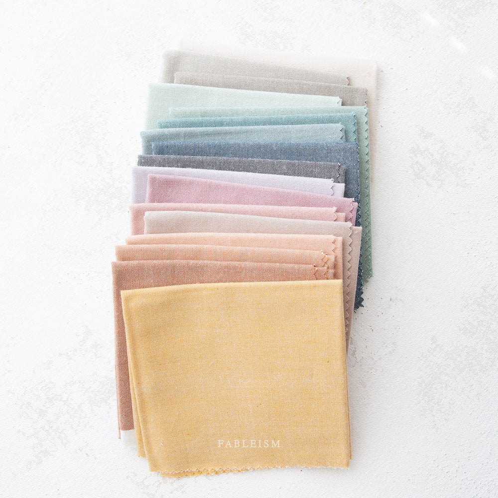 Fableism Everyday Chambray in Spearmint Pale Light Green Mint Cotton Bamboo Linen Woven Natural Fiber Quilting Fabric by Yard